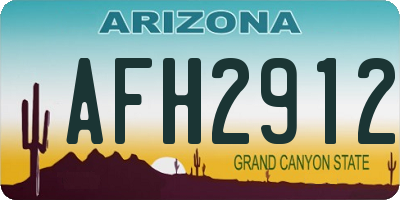 AZ license plate AFH2912