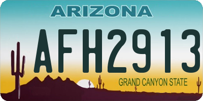 AZ license plate AFH2913