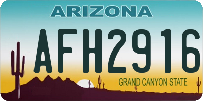 AZ license plate AFH2916