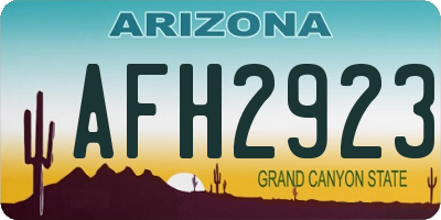 AZ license plate AFH2923