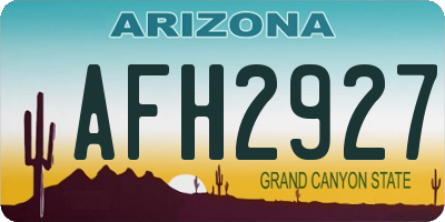 AZ license plate AFH2927
