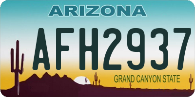 AZ license plate AFH2937