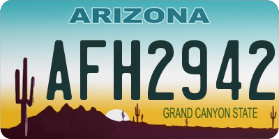 AZ license plate AFH2942