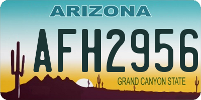 AZ license plate AFH2956