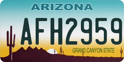 AZ license plate AFH2959