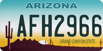 AZ license plate AFH2966