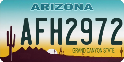 AZ license plate AFH2972