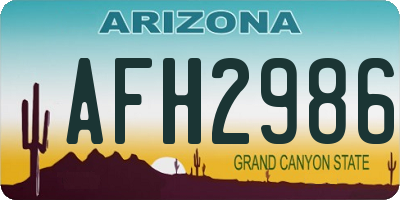 AZ license plate AFH2986