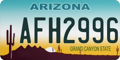 AZ license plate AFH2996
