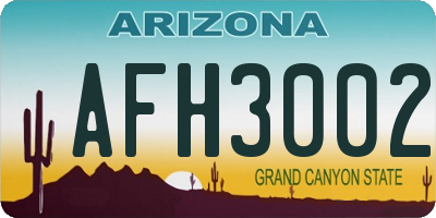 AZ license plate AFH3002