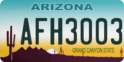 AZ license plate AFH3003