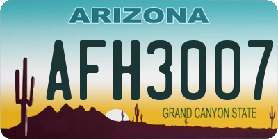 AZ license plate AFH3007