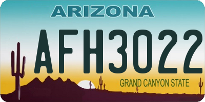 AZ license plate AFH3022