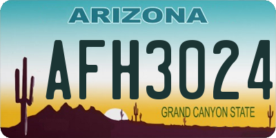 AZ license plate AFH3024