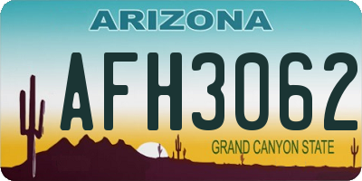 AZ license plate AFH3062