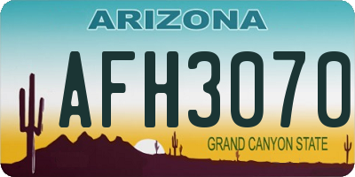 AZ license plate AFH3070