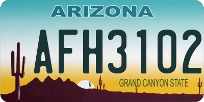 AZ license plate AFH3102