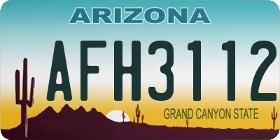 AZ license plate AFH3112