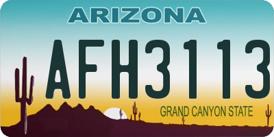 AZ license plate AFH3113