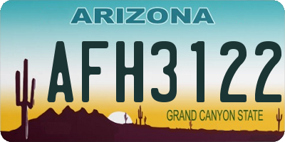 AZ license plate AFH3122