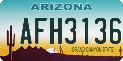 AZ license plate AFH3136