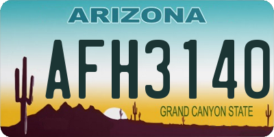 AZ license plate AFH3140