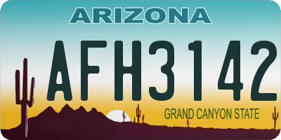 AZ license plate AFH3142