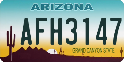 AZ license plate AFH3147