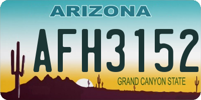 AZ license plate AFH3152