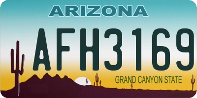 AZ license plate AFH3169