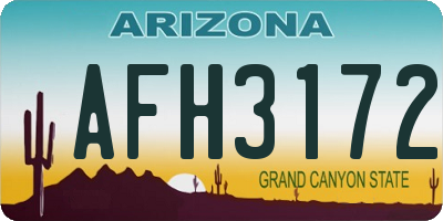 AZ license plate AFH3172