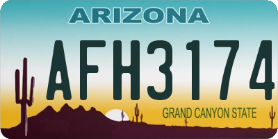 AZ license plate AFH3174