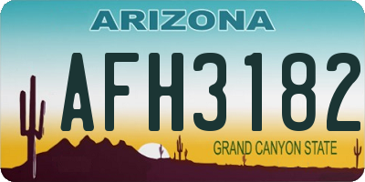 AZ license plate AFH3182