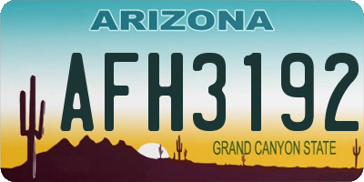 AZ license plate AFH3192