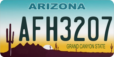 AZ license plate AFH3207