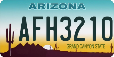 AZ license plate AFH3210