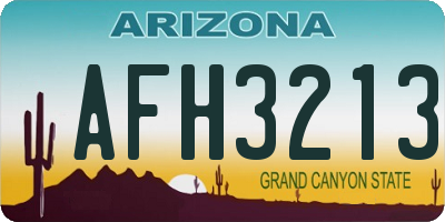 AZ license plate AFH3213