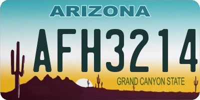 AZ license plate AFH3214