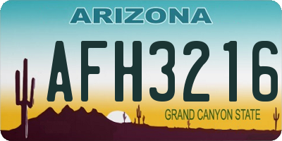 AZ license plate AFH3216