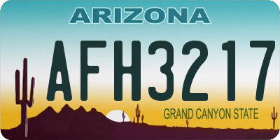 AZ license plate AFH3217