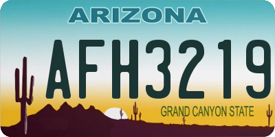 AZ license plate AFH3219
