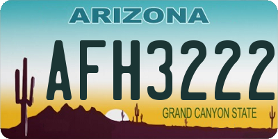 AZ license plate AFH3222