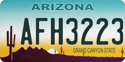 AZ license plate AFH3223