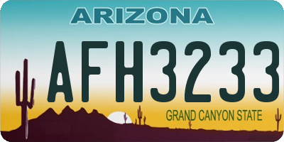 AZ license plate AFH3233