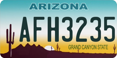 AZ license plate AFH3235