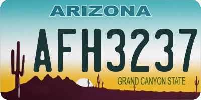 AZ license plate AFH3237