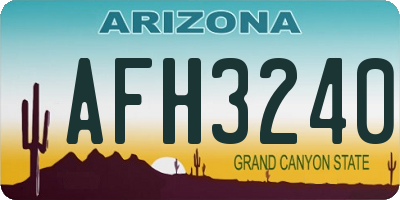 AZ license plate AFH3240