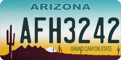 AZ license plate AFH3242