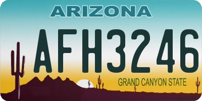 AZ license plate AFH3246