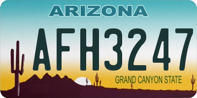 AZ license plate AFH3247
